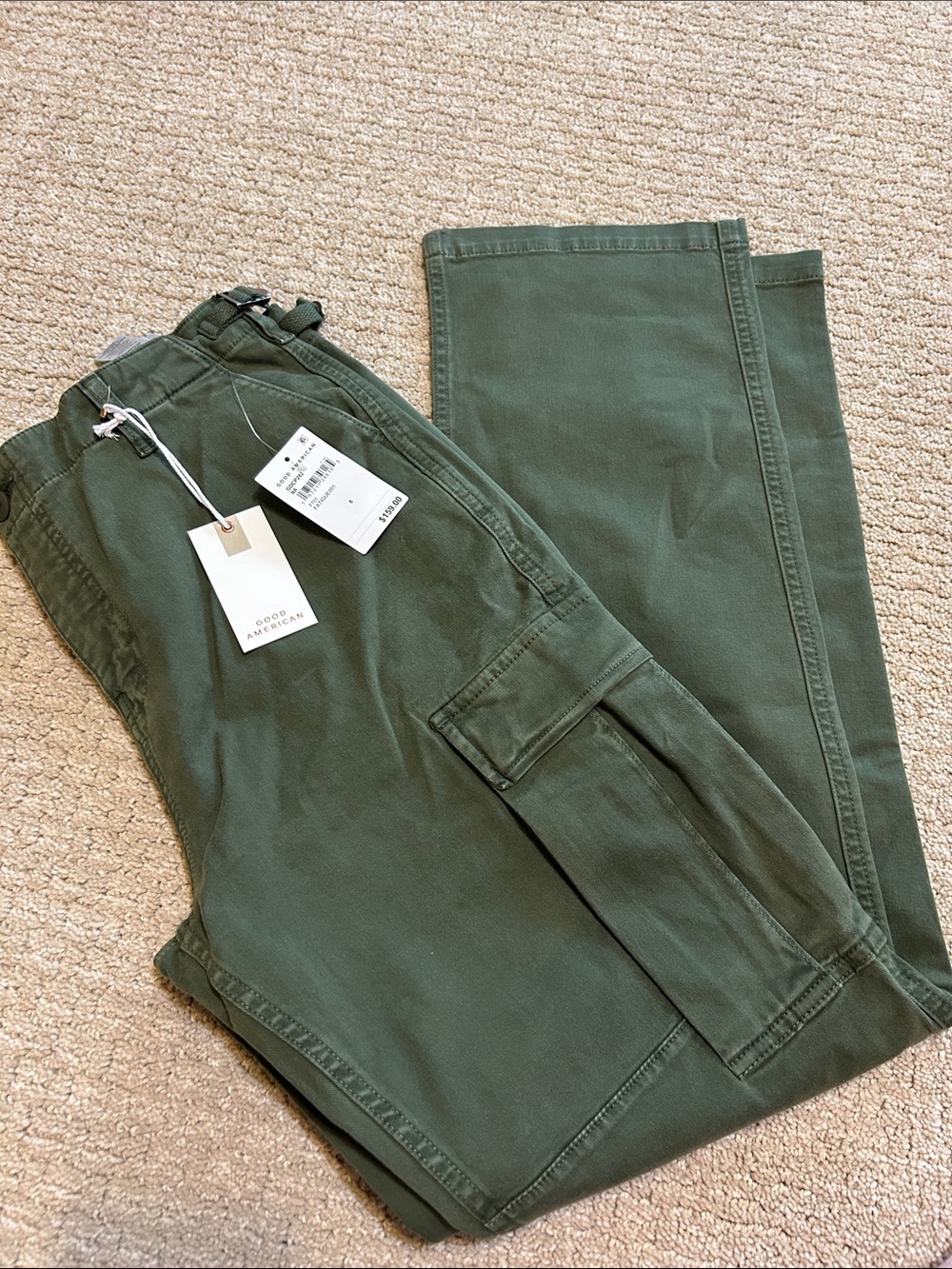 Cargo Straight Leg Pants NWT Green 6 $159